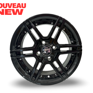 Roue 14 pouces 12-branches, 4x100, 14x6 15mm offset - Noir