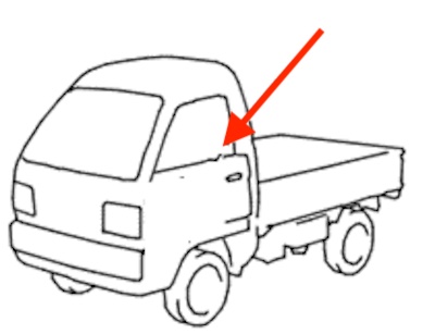Vitre de porte usagée, Gauche - Suzuki Carry DB51T