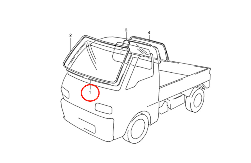 Pare-brise - Suzuki Carry 1986 à 1991